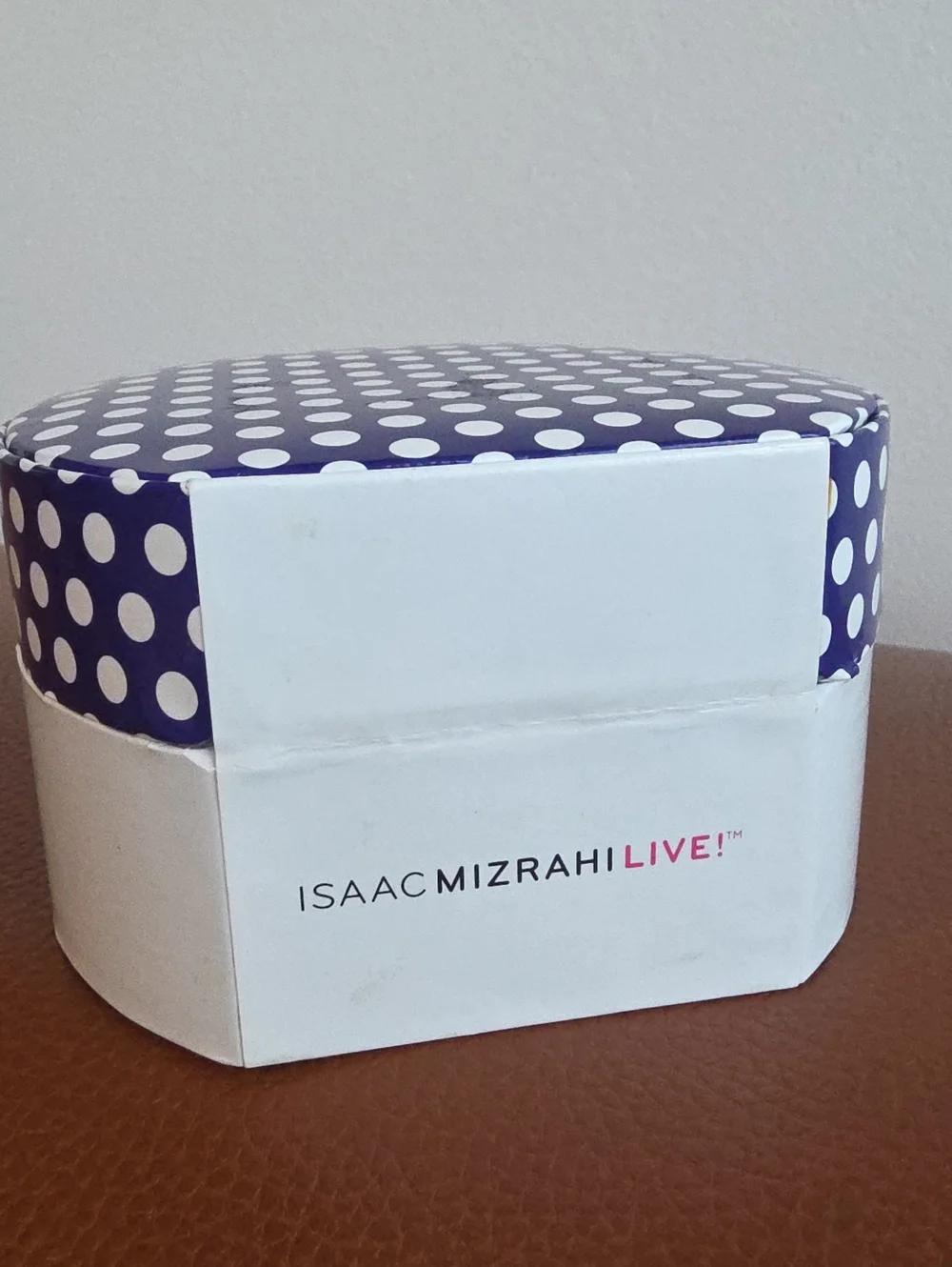 ISAAC MIZRAHI NEW Navy Polka Dot Stretch Band Women's Watch